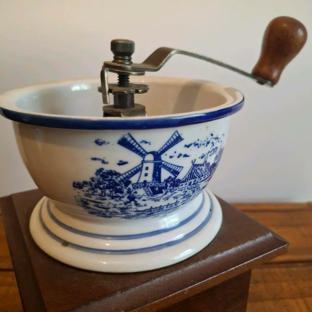 Blue Delft Ceramic Coffee Grinder - Image 3