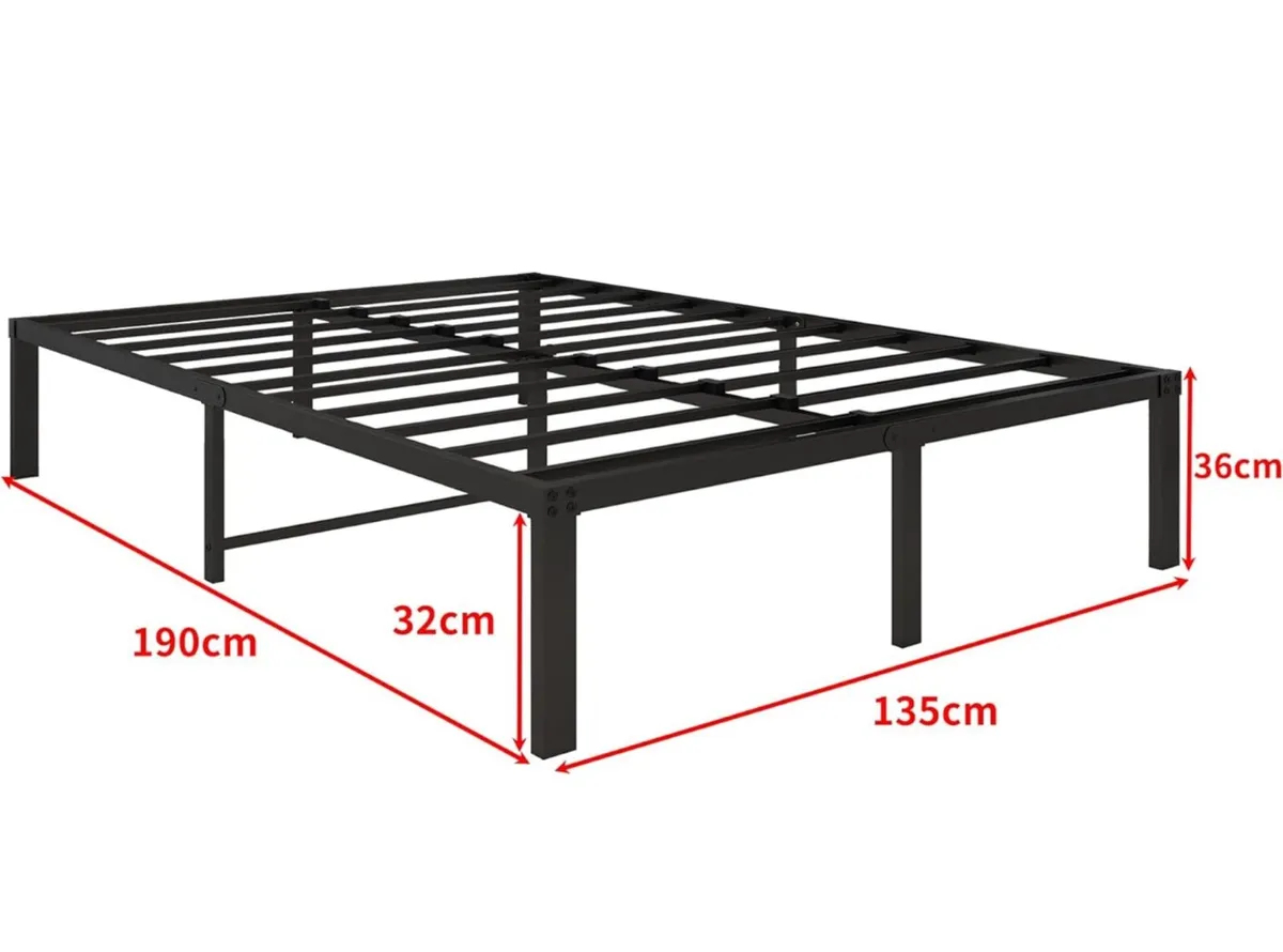 36 cm 4ft6 Double Metal Platform Bed Frames - Image 3