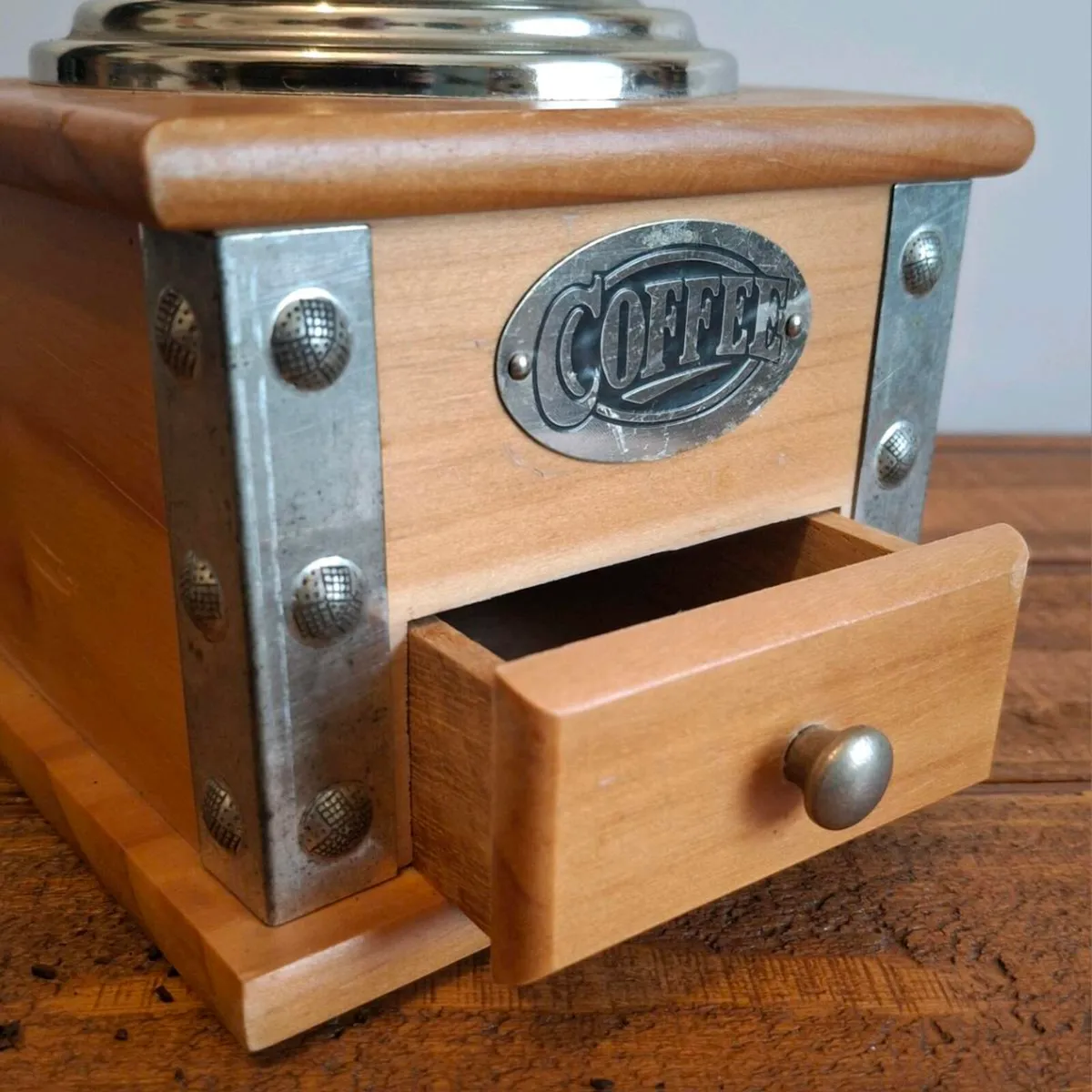 Pine & Chrome Coffee Mill - Image 2