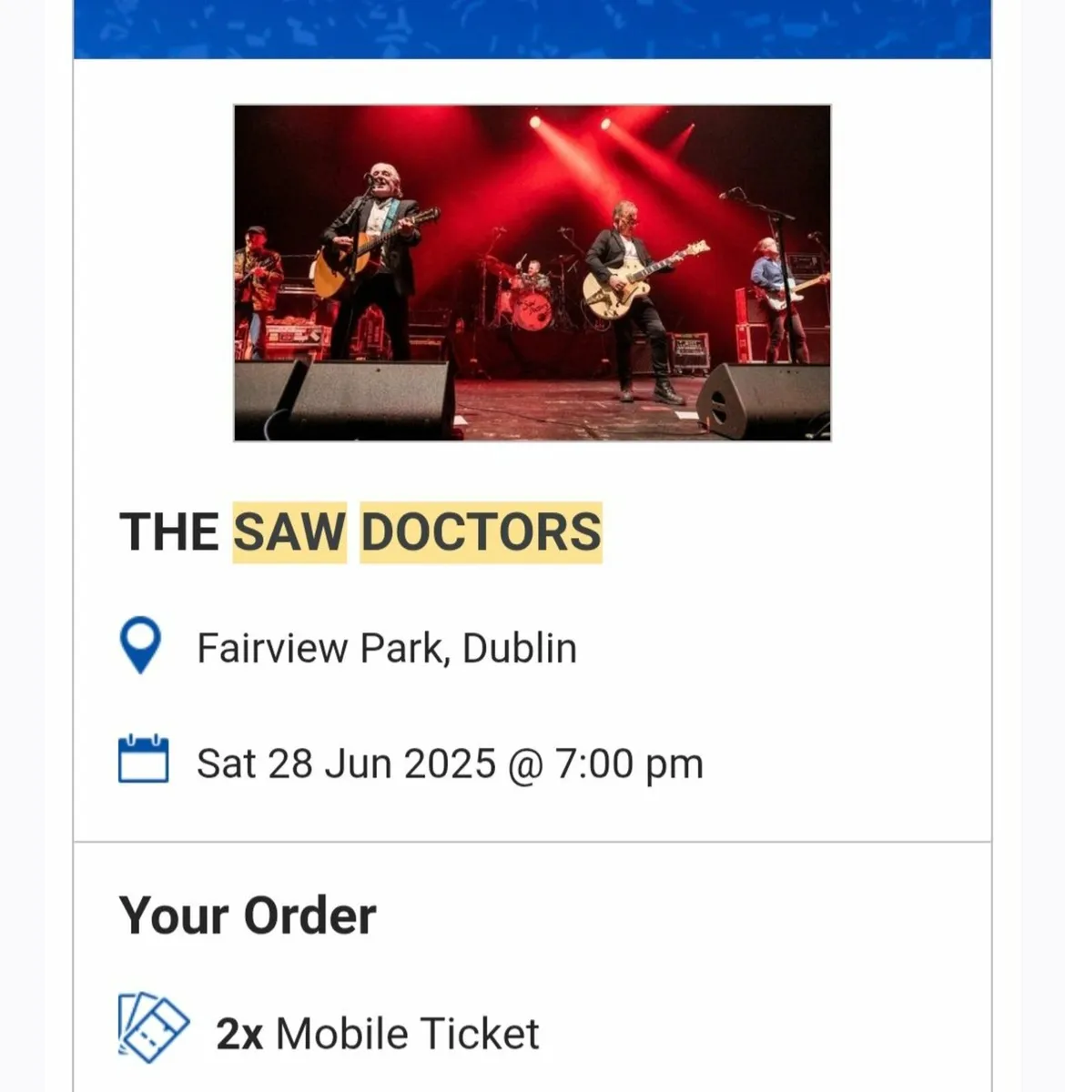Sawdoctors Tickets