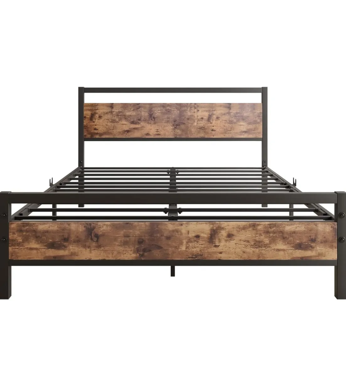 Double Bed Frames with Wood Headboard,Heavy Duty - Image 3