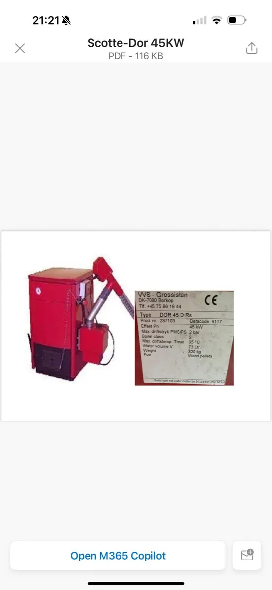 Pellet boiler, buffer tanks & hopper