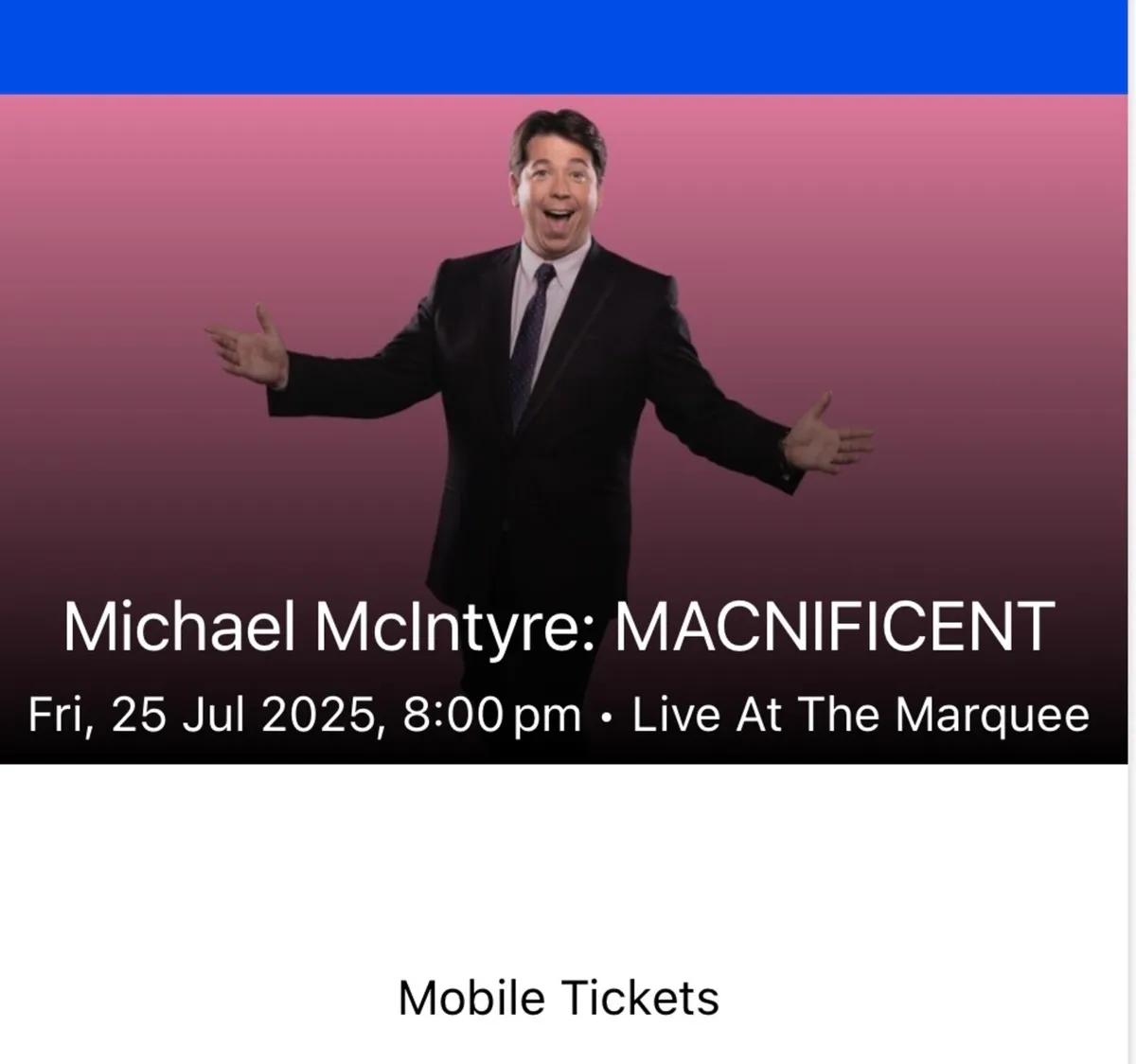 Michael McIntyre Live at the Marquee Tickets