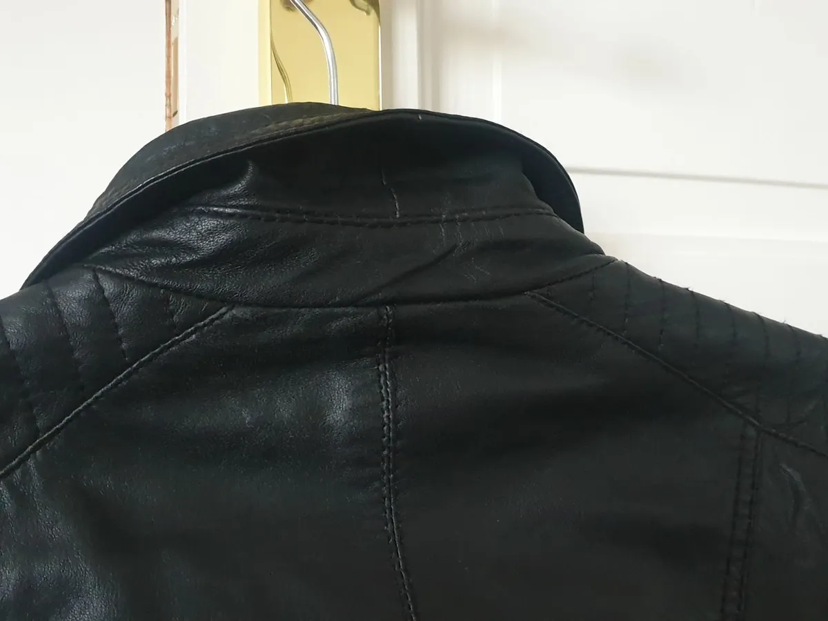Oasis black leather jacket immaculate condition 10 - Image 2