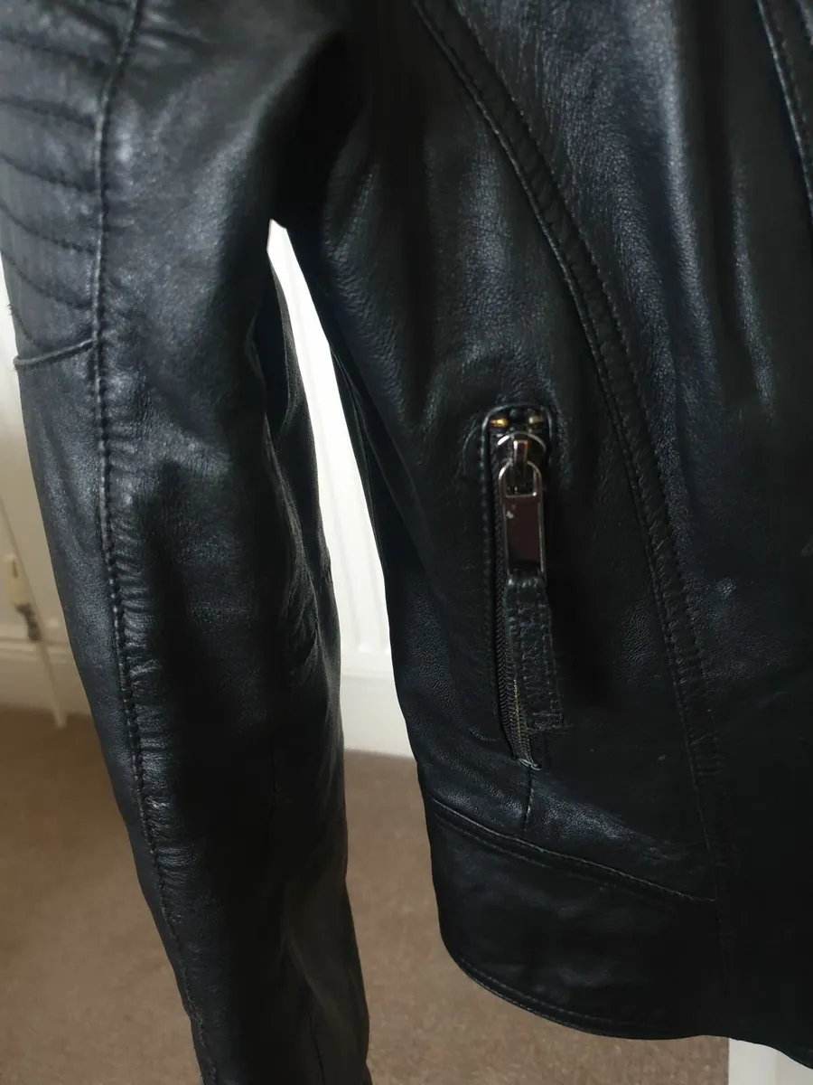 Oasis black leather jacket immaculate condition 10 - Image 3