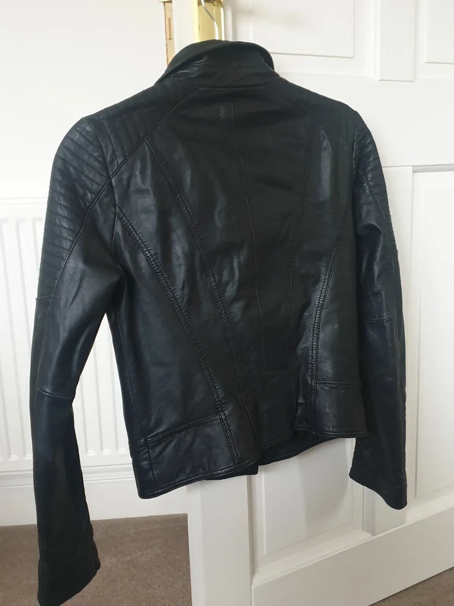 Oasis black leather jacket immaculate condition 10 - Image 4