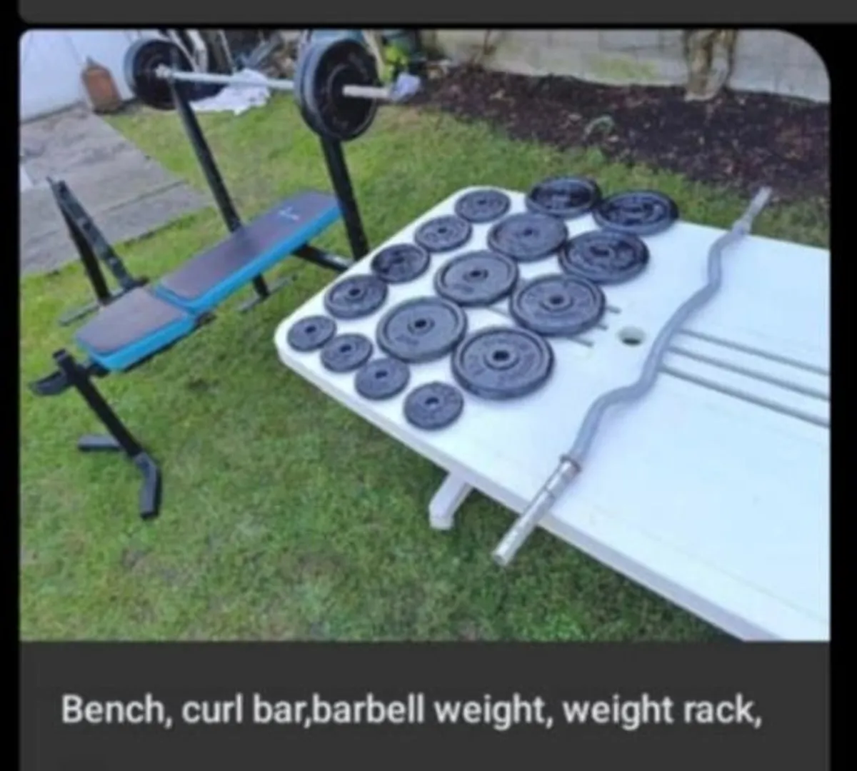 Full Home Gym Set  Bench, Weights, Bars, Rack - Image 2