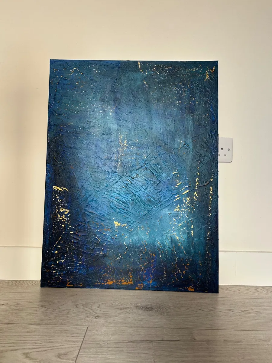 Large blue abstract painting - Image 1