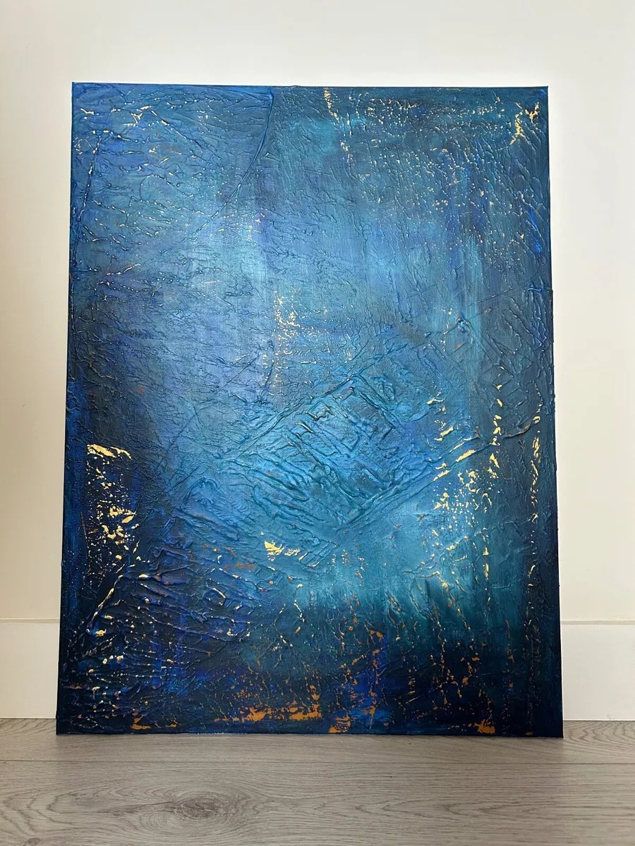 Large blue abstract painting - Image 2