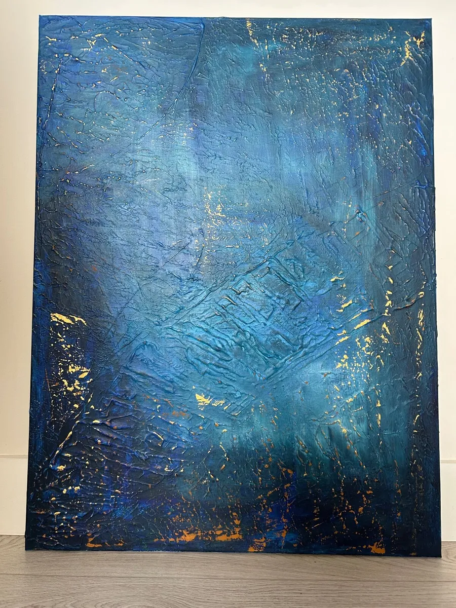 Large blue abstract painting - Image 3