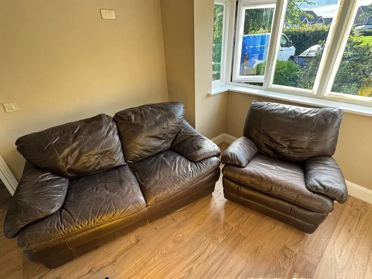 Two seater couch and recliner - Image 2