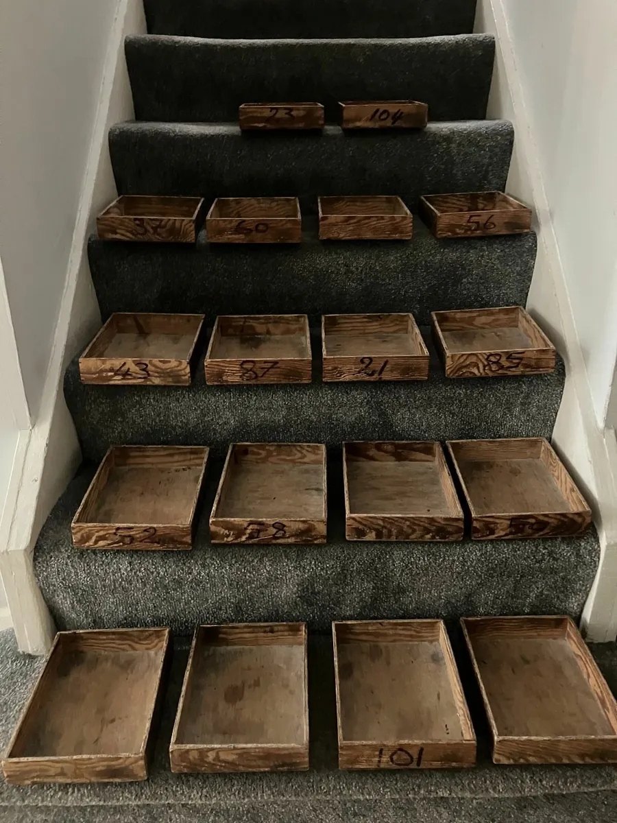 20 Vintage Wooden Trays - Image 1