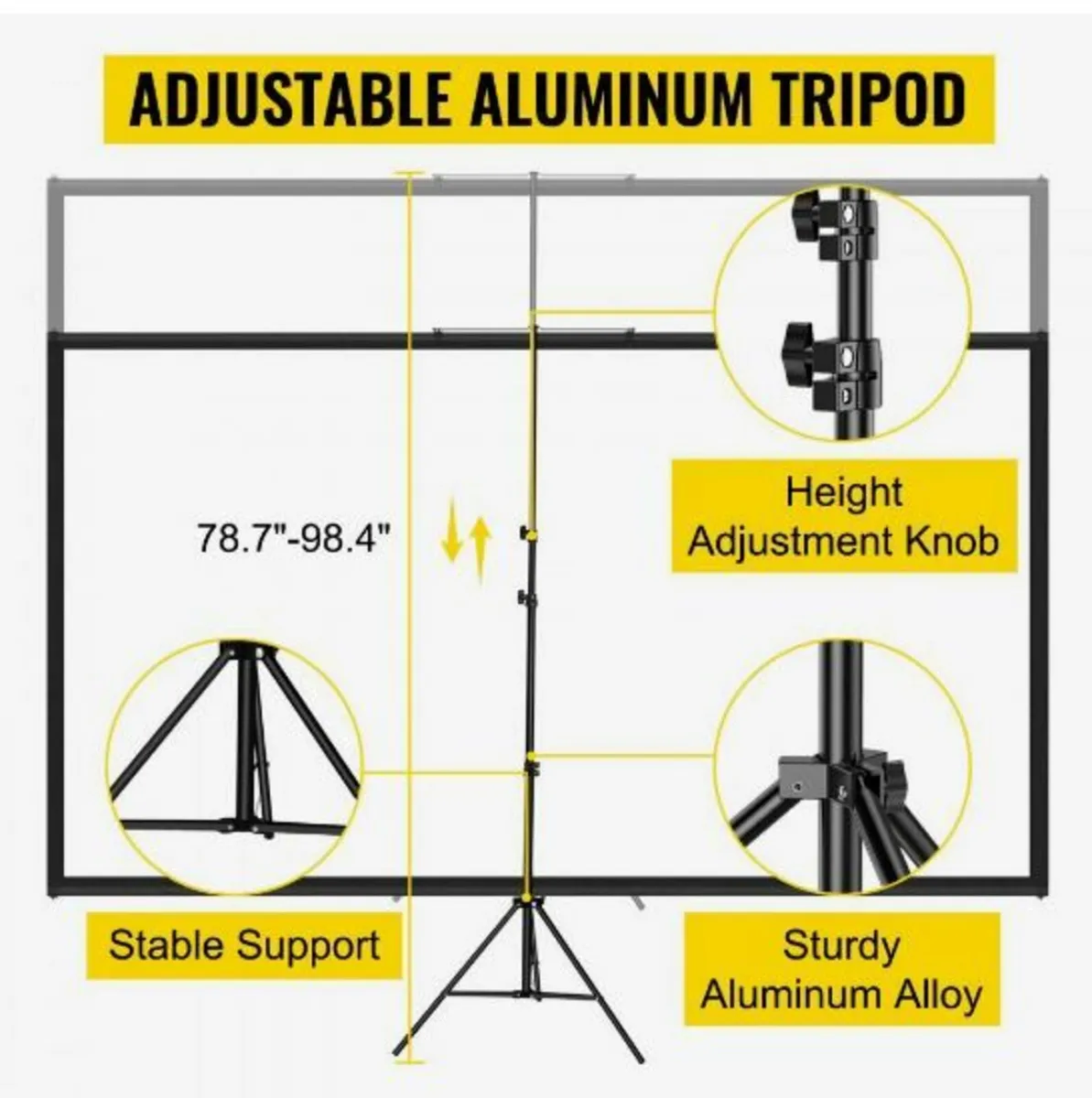Tripod Projector Screen with Stand 100inch - Image 4