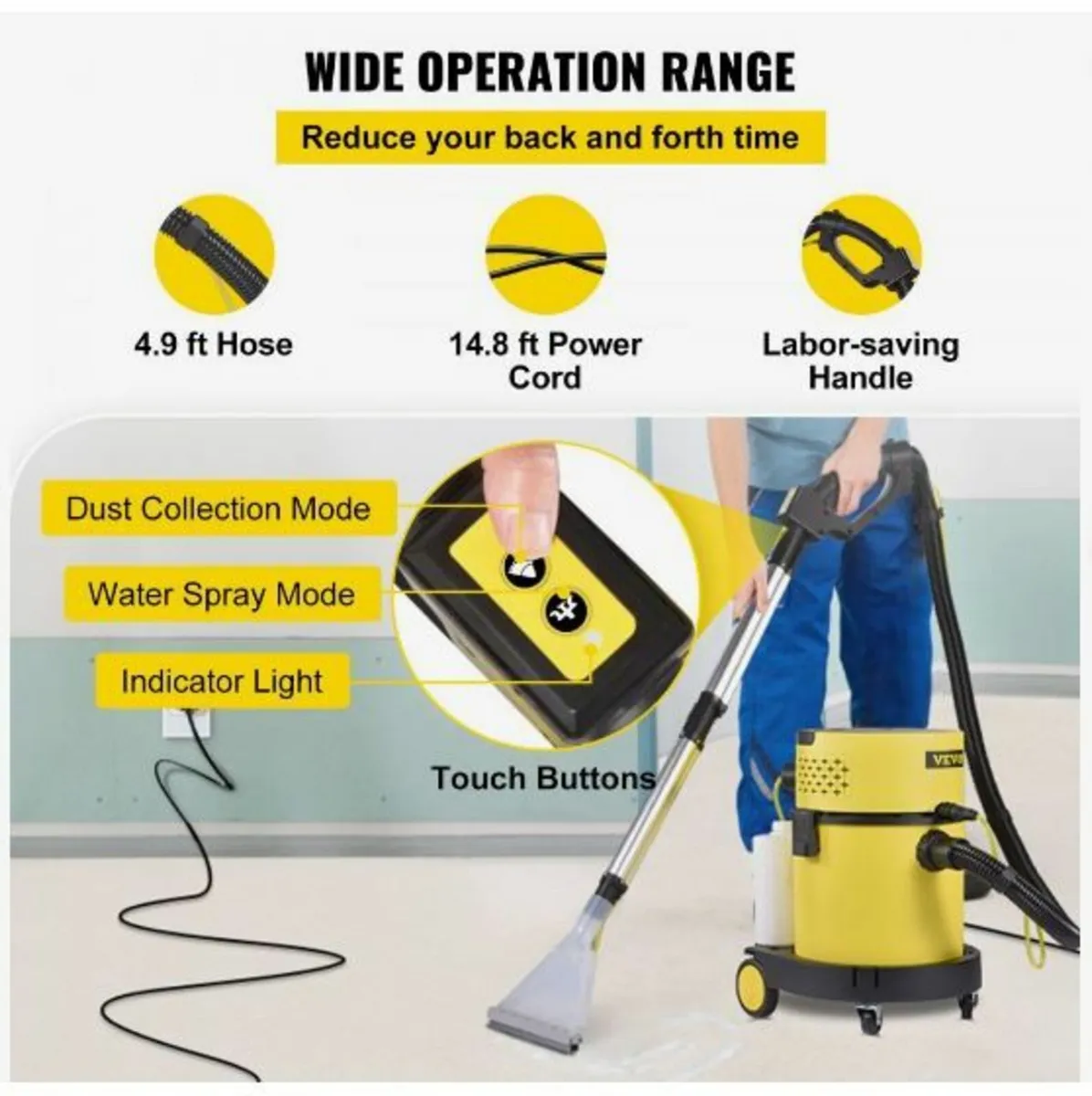 Wet Dry Vacuum Cleaner, 5.3 Gallon - Image 2