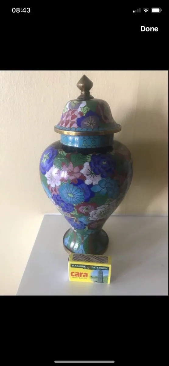 Antique/ Vintage Cloisonne Jar with Lid - Image 1