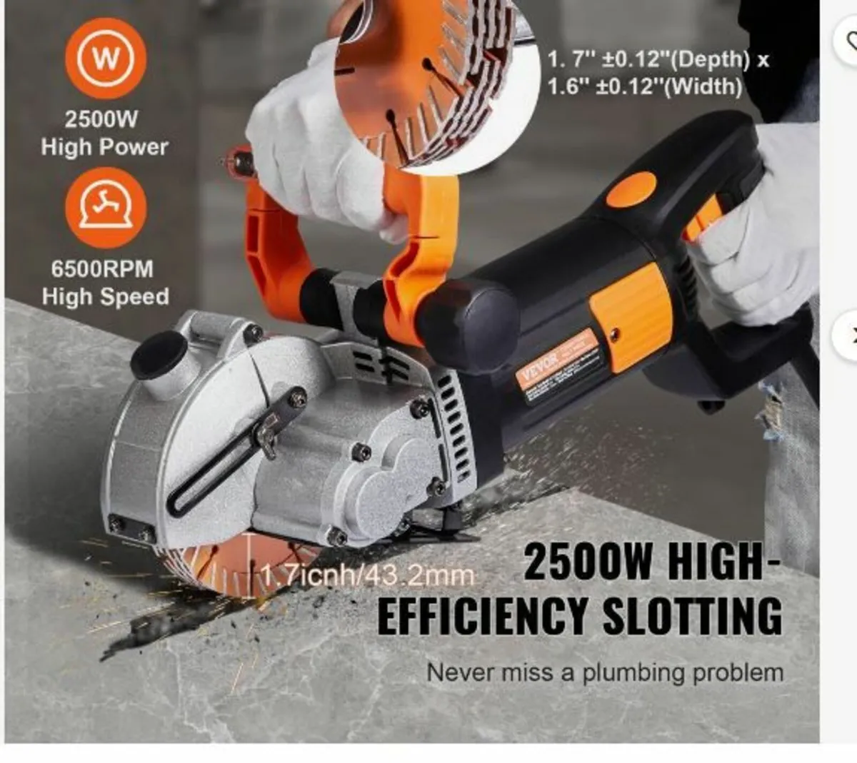 42mm Electric Wall Chaser Groove Cutting Machine - Image 3