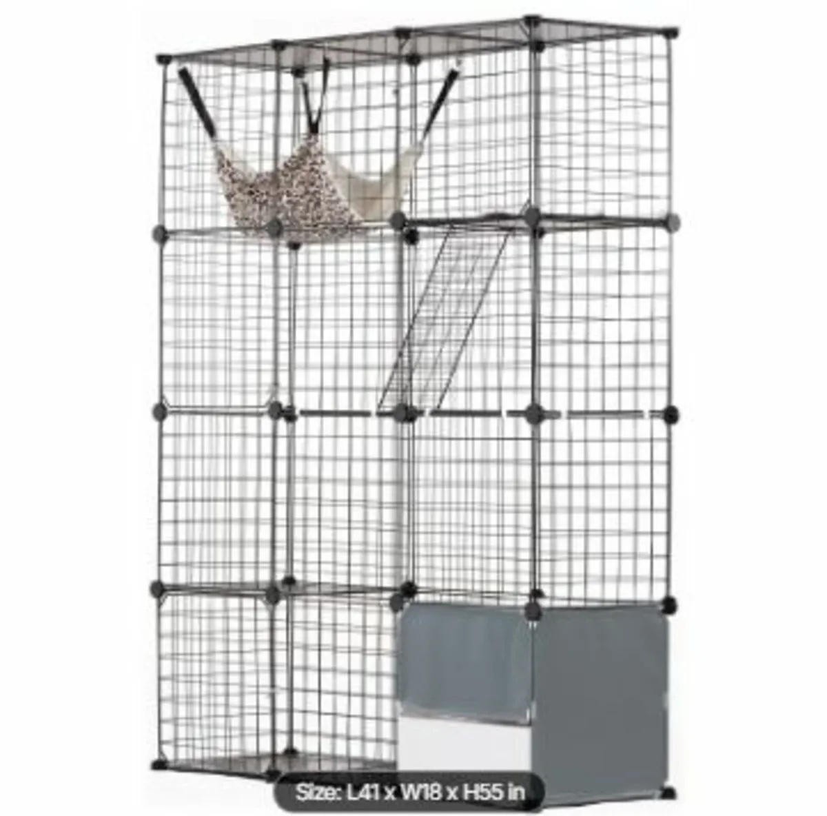 Large 4-tier Cat Cage 41 x 14 x 55" Metal Wire - Image 1