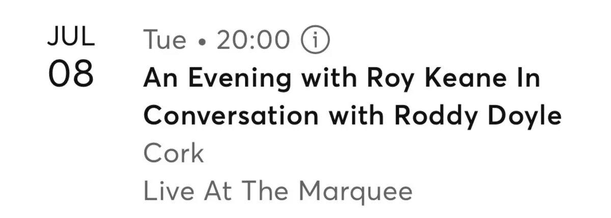 Roy Keane tickets