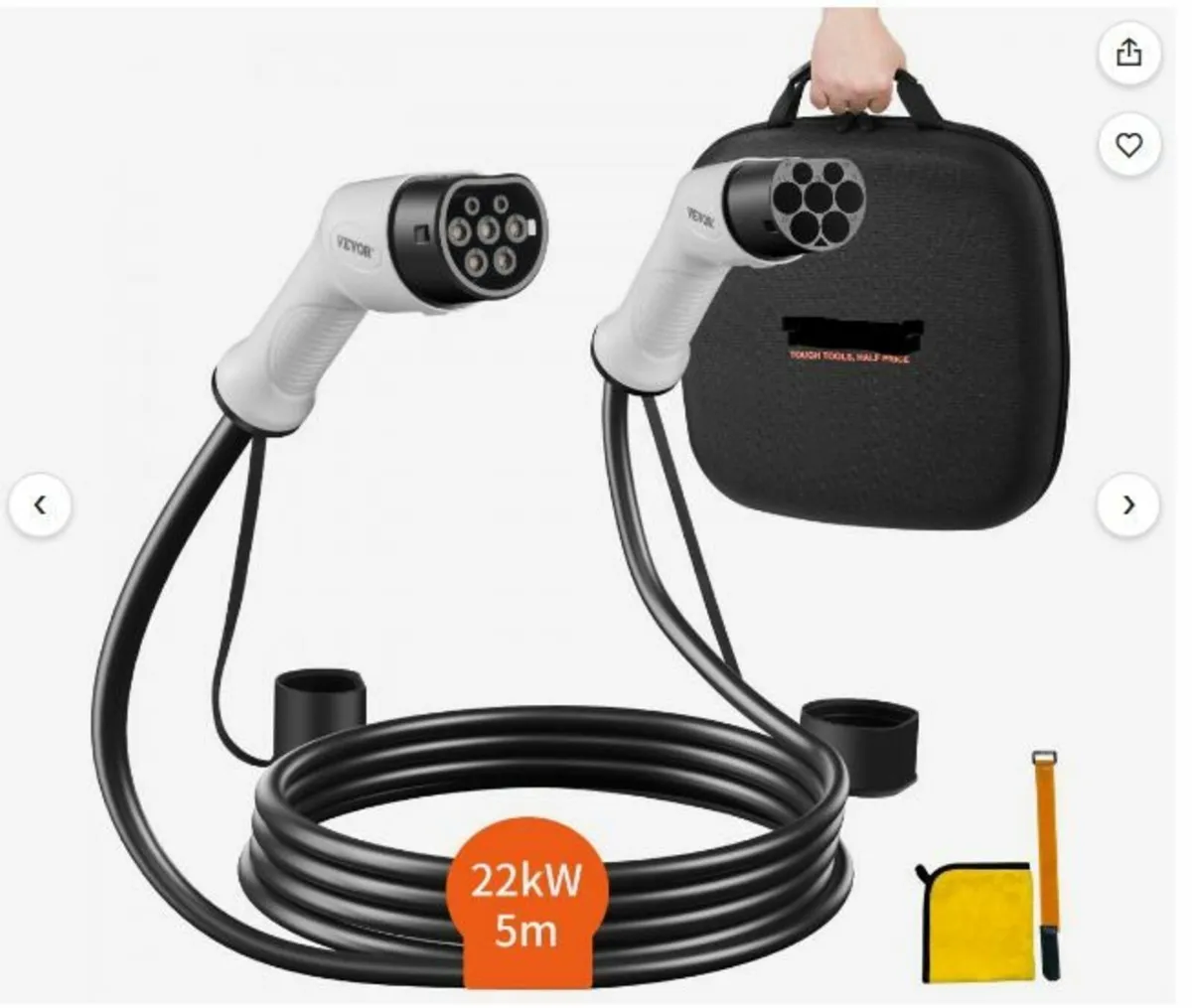 Type 2 to Type 2 EV Charging Cable Electric - Image 1