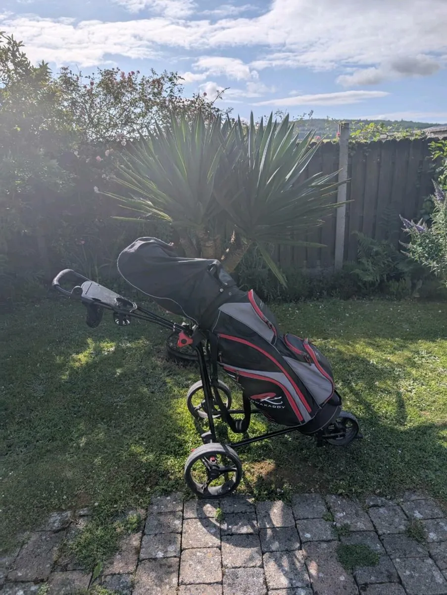 Full Golf clubs set up & big wheel trolley - Image 1