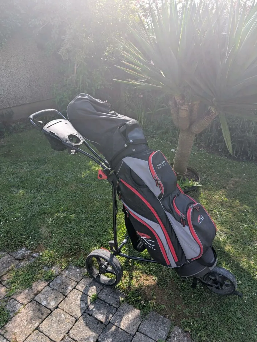 Full Golf clubs set up & big wheel trolley - Image 2