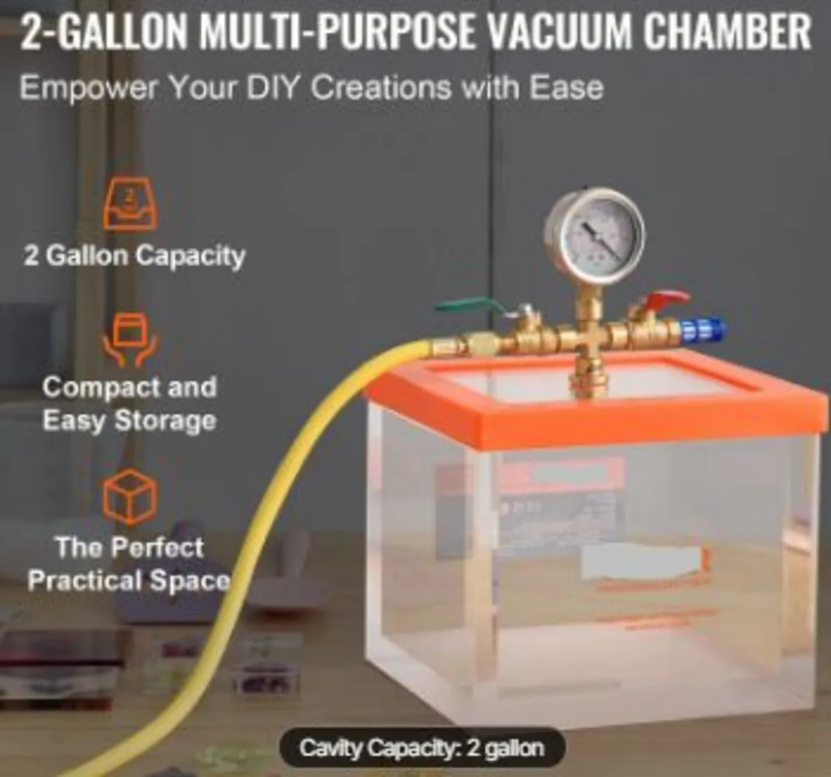 2 Gallon Vacuum Chamber, Upgraded Multipurpose - Image 2