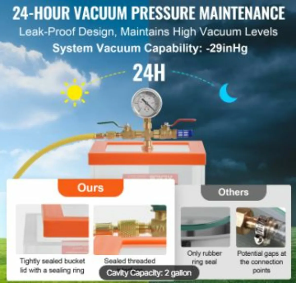 2 Gallon Vacuum Chamber, Upgraded Multipurpose - Image 3