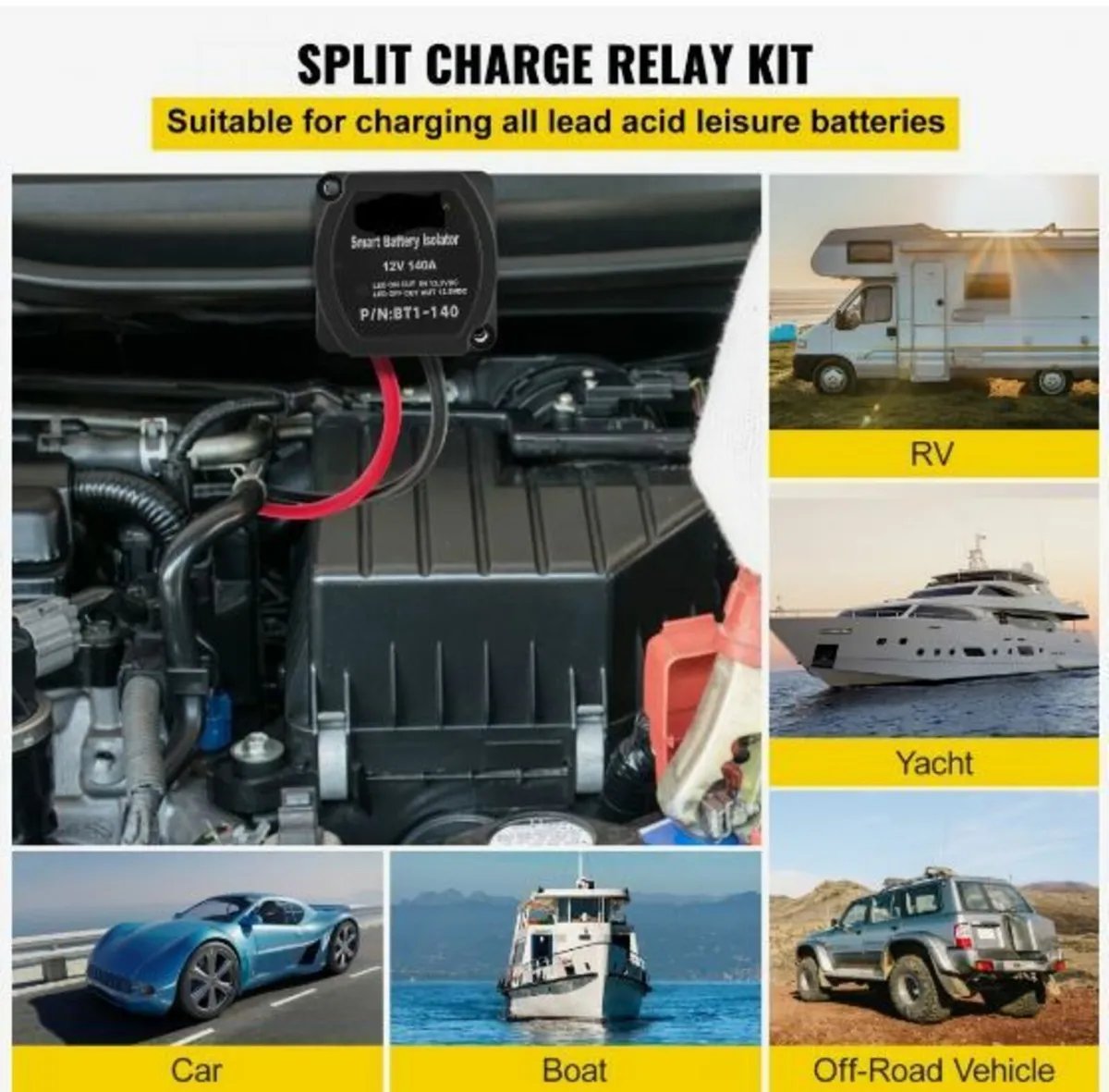 Split Charge Relay Kit, 2mtr 12V - Image 2