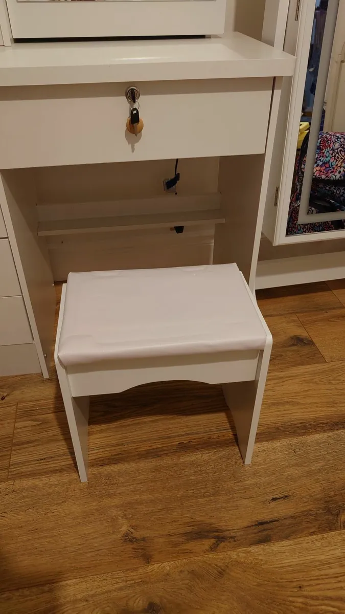 Dressing Table,Vanity Desk with Sliding Mirror - Image 4