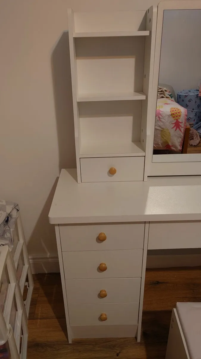 Dressing Table,Vanity Desk with Sliding Mirror - Image 3
