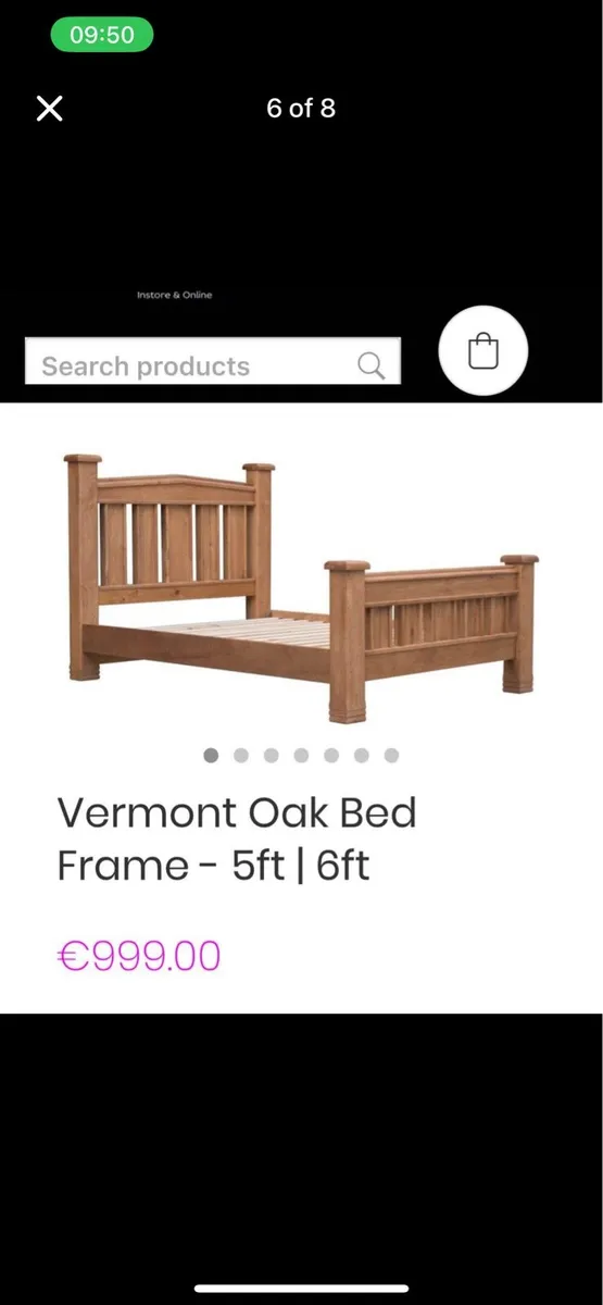 Oak double bed - Image 2