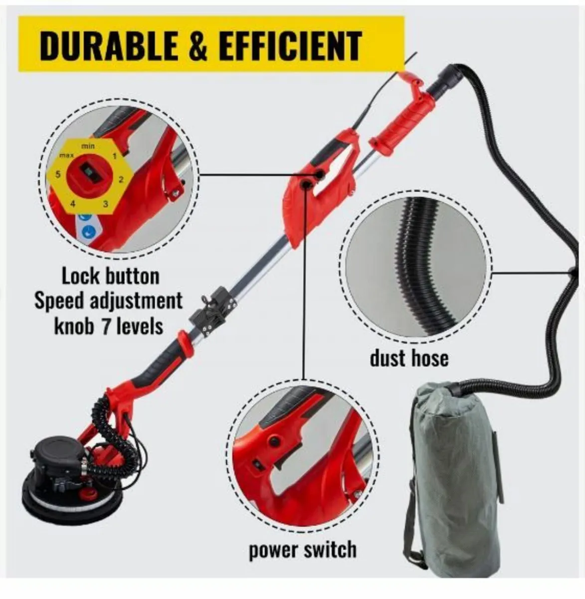 Drywall Sander 750W, Electric Drywall Sander - Image 2