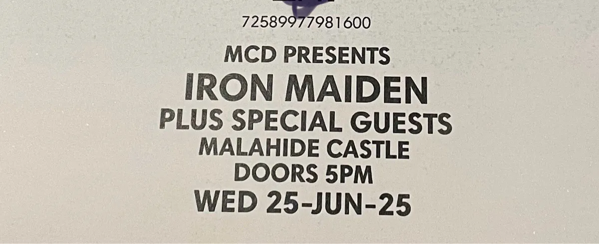 Iron maiden ticket