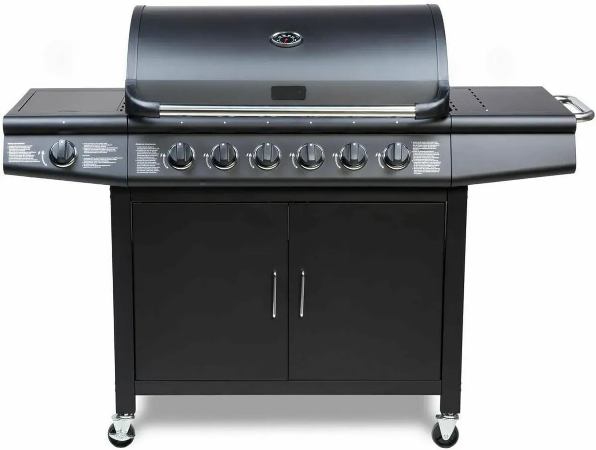 Pro Deluxe 7-Burner Gas Grill with Side Rack - Image 1