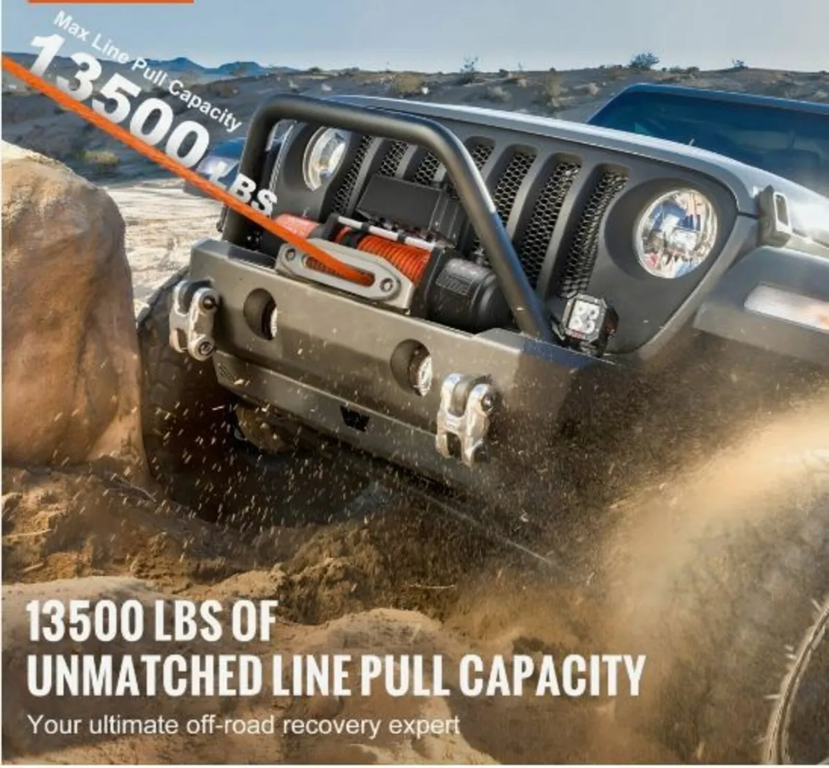 Electric Winch Truck 13,500 lb Synthetic Rope - Image 2