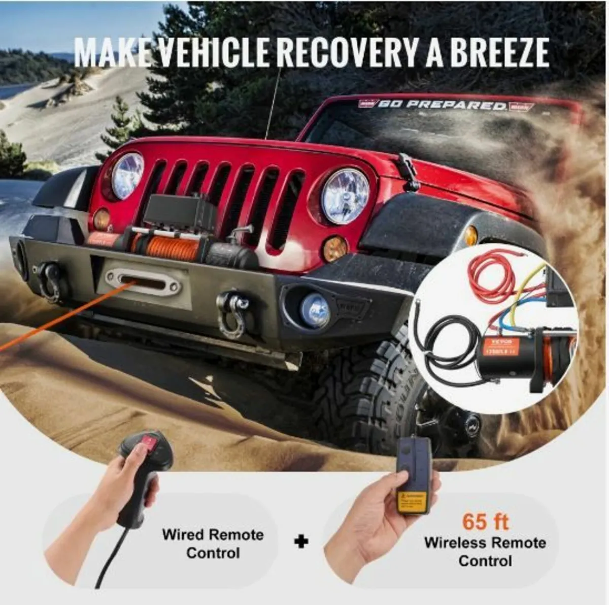 Electric Winch Truck 13,500 lb Synthetic Rope - Image 4