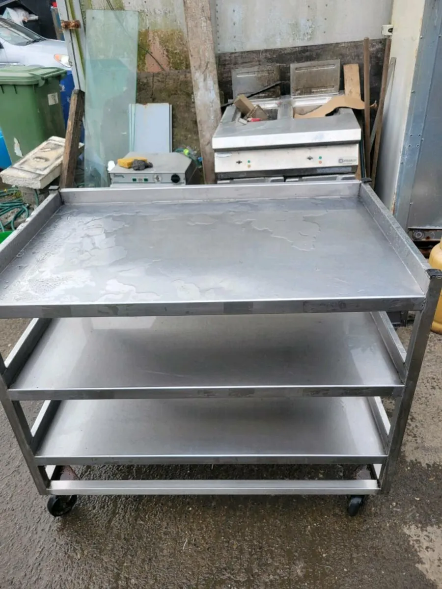 Table Shelved Stainless Steel On Wheels - Image 2