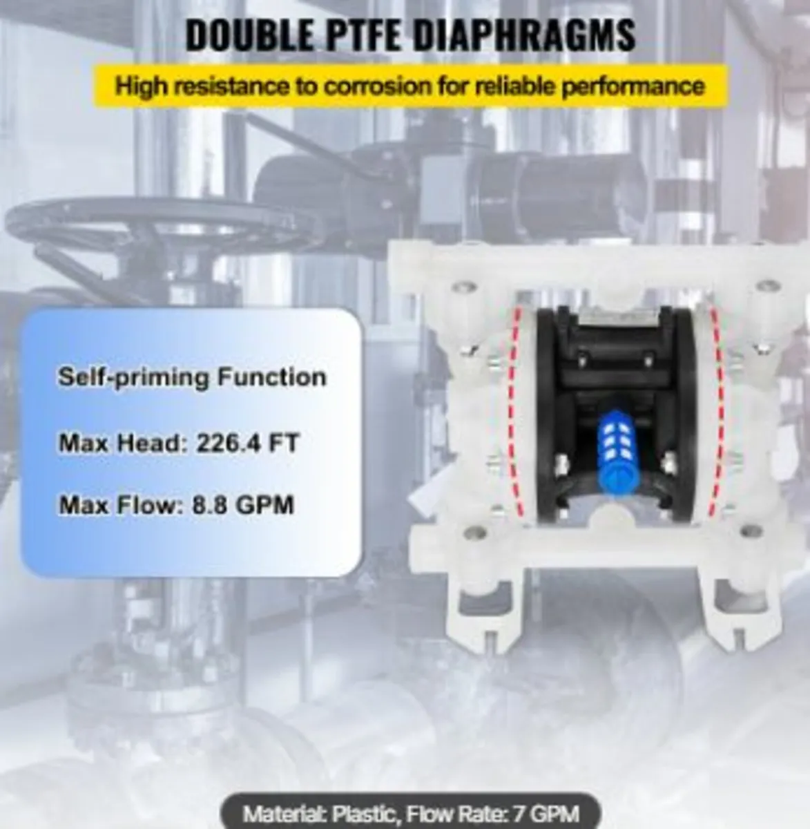 Air Double Diaphragm Pump 7GPM - Image 4