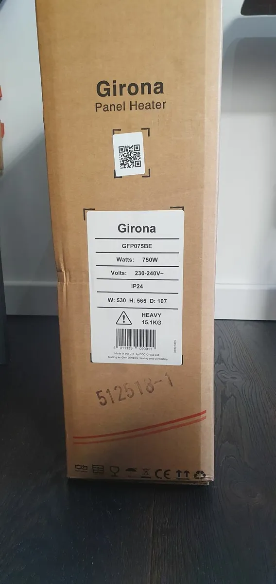 Glen Dimplex Girona GFP075BE Panel Heater Black - Image 3