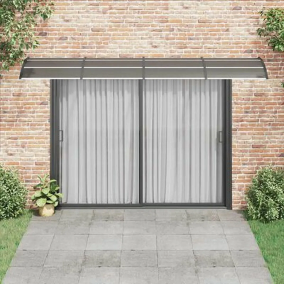 Door Canopy Black 400x100 cm Polycarbonate - Image 3