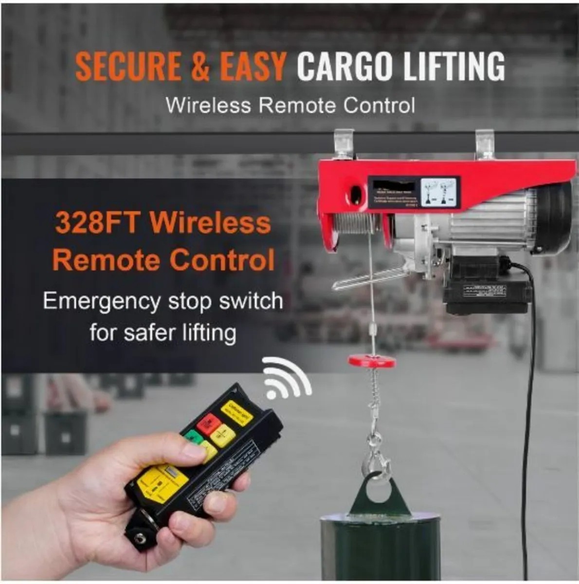 Electric Hoist, 1760 lbs Lifting Capacity, 1450W - Image 3