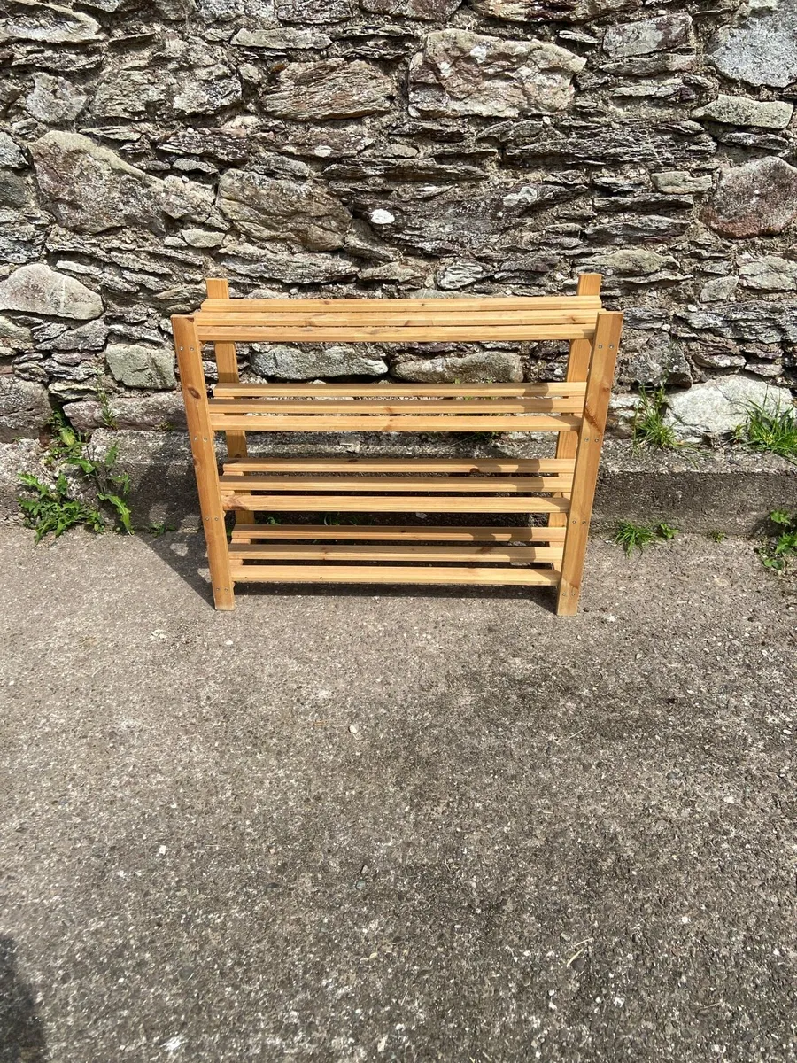 4 Tier Pine Shelf Unit - Image 4