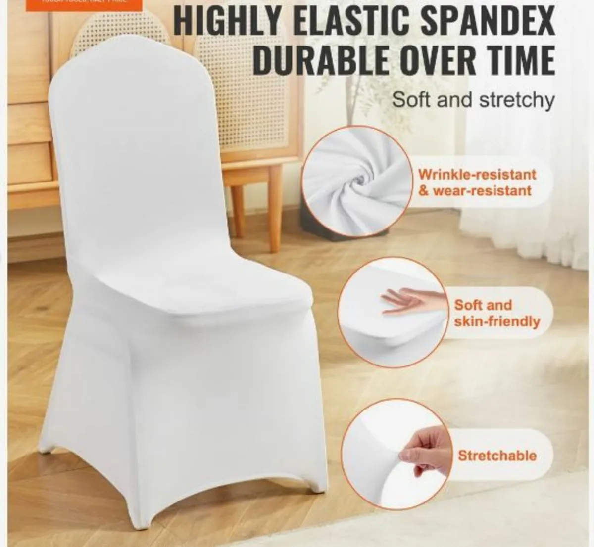 50pcs Chair Cover Wedding Spandex White Chair - Image 2