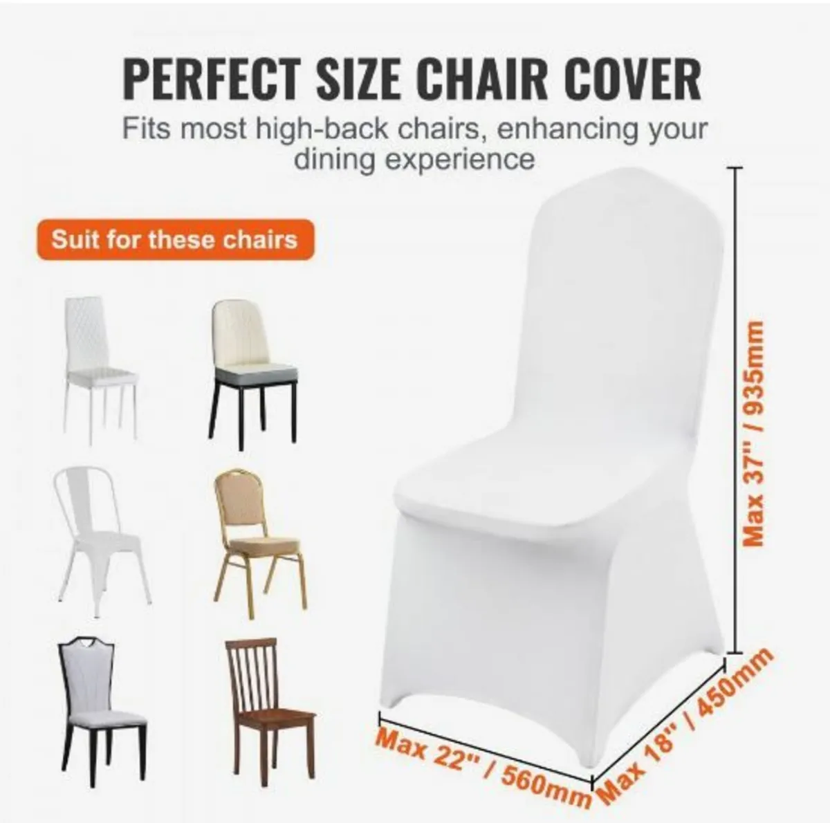 50pcs Chair Cover Wedding Spandex White Chair - Image 3