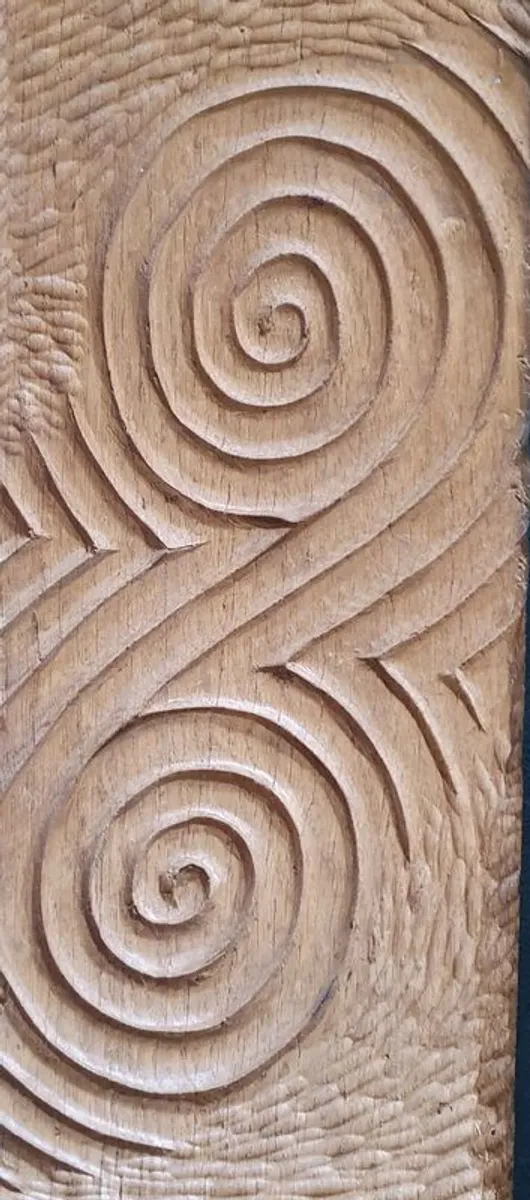 Fireplace Surround- Handcarved Oak in Celtic design - Image 4