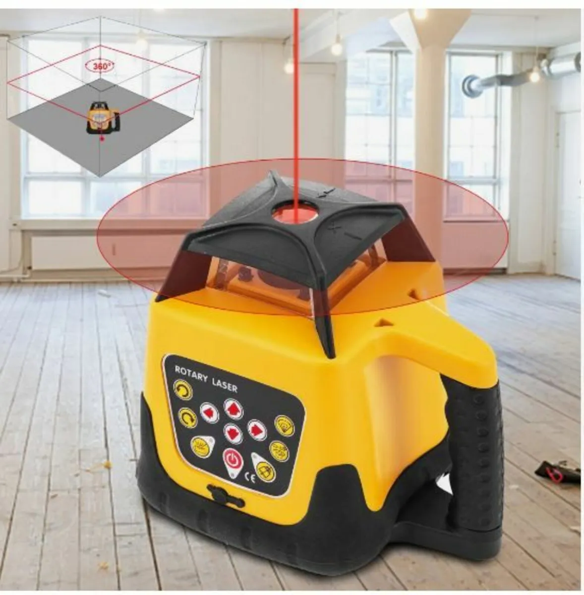 Rotary Laser Level Kit Red Beam Digital - Image 2
