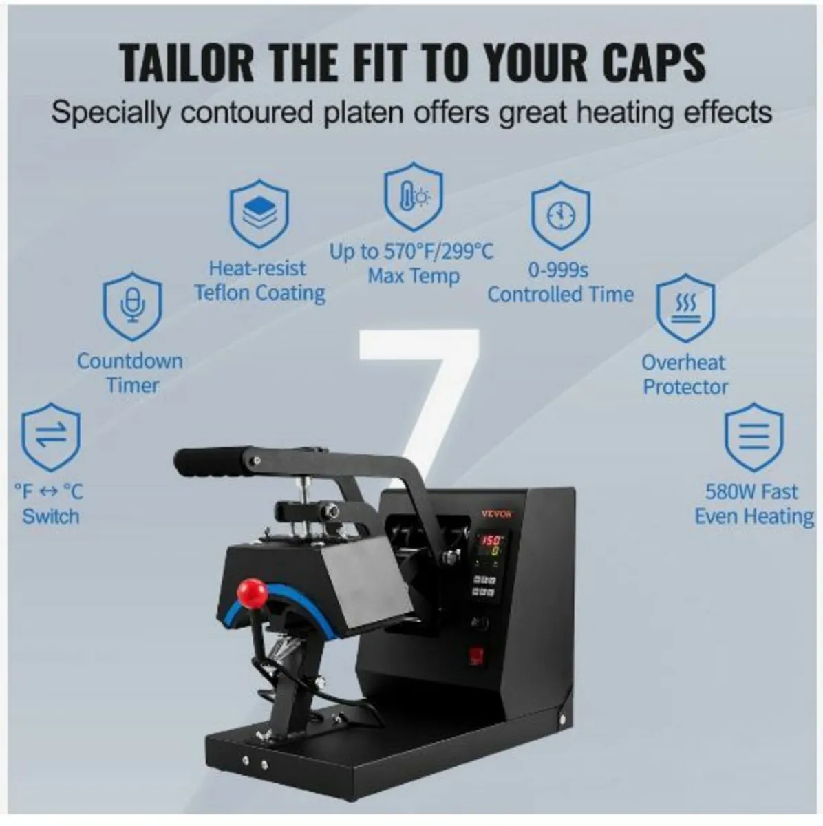 Hat Heat Press, 4-in-1 Cap Heat Press Machine - Image 4