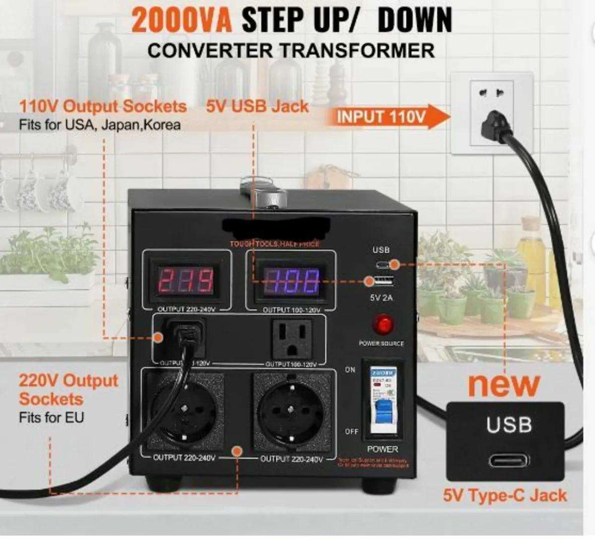 Voltage Converter Transformer, 2000VA - Image 3