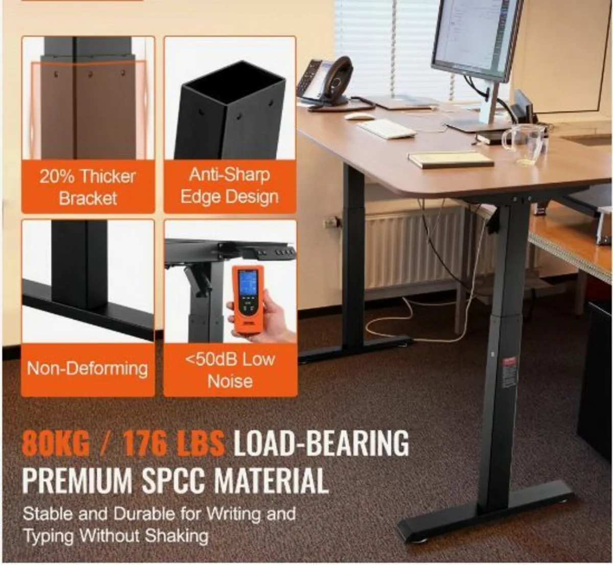 Electric Standing Desk Frame Adjustable 70-117 cm - Image 2
