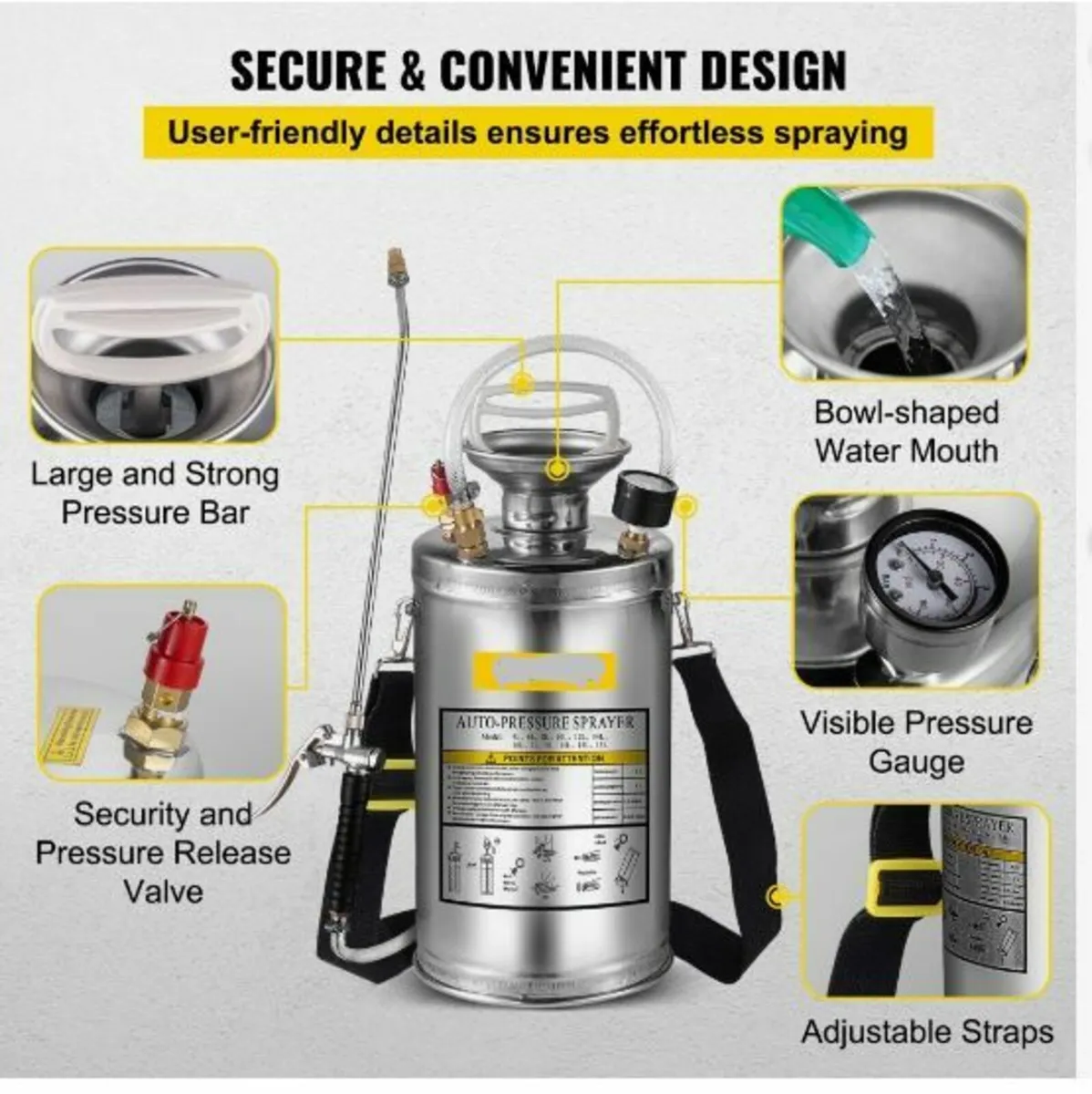 Stainless Steel Sprayer 6L Household - Image 4